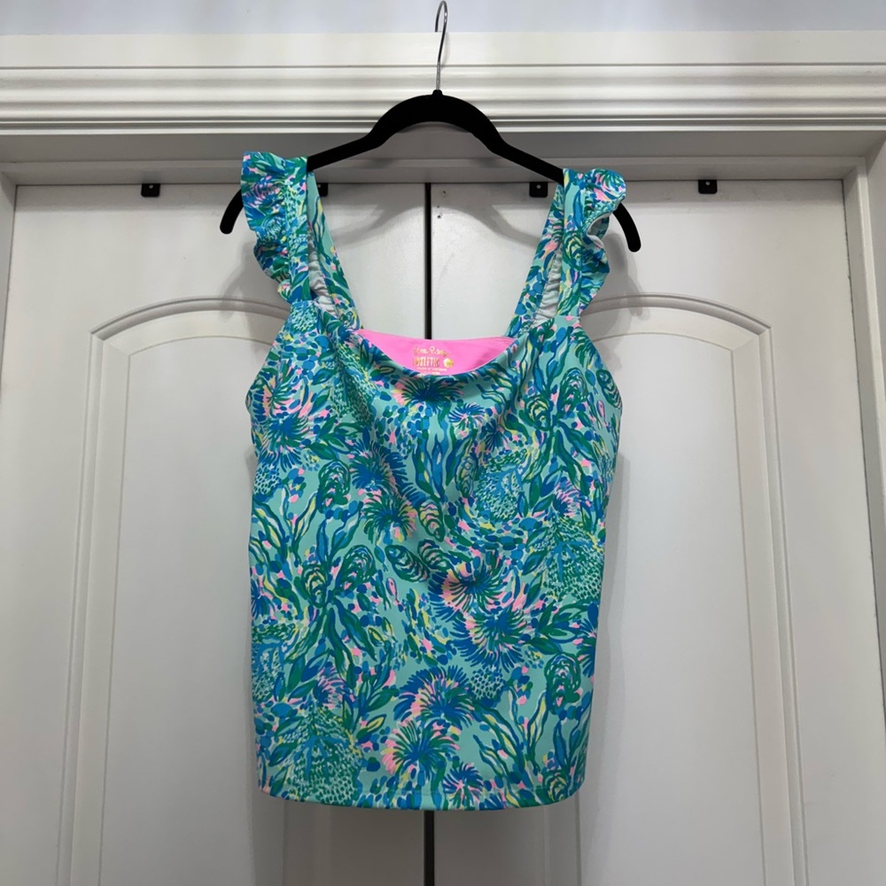 Lilly Pulitzer Women's Blue Green Top